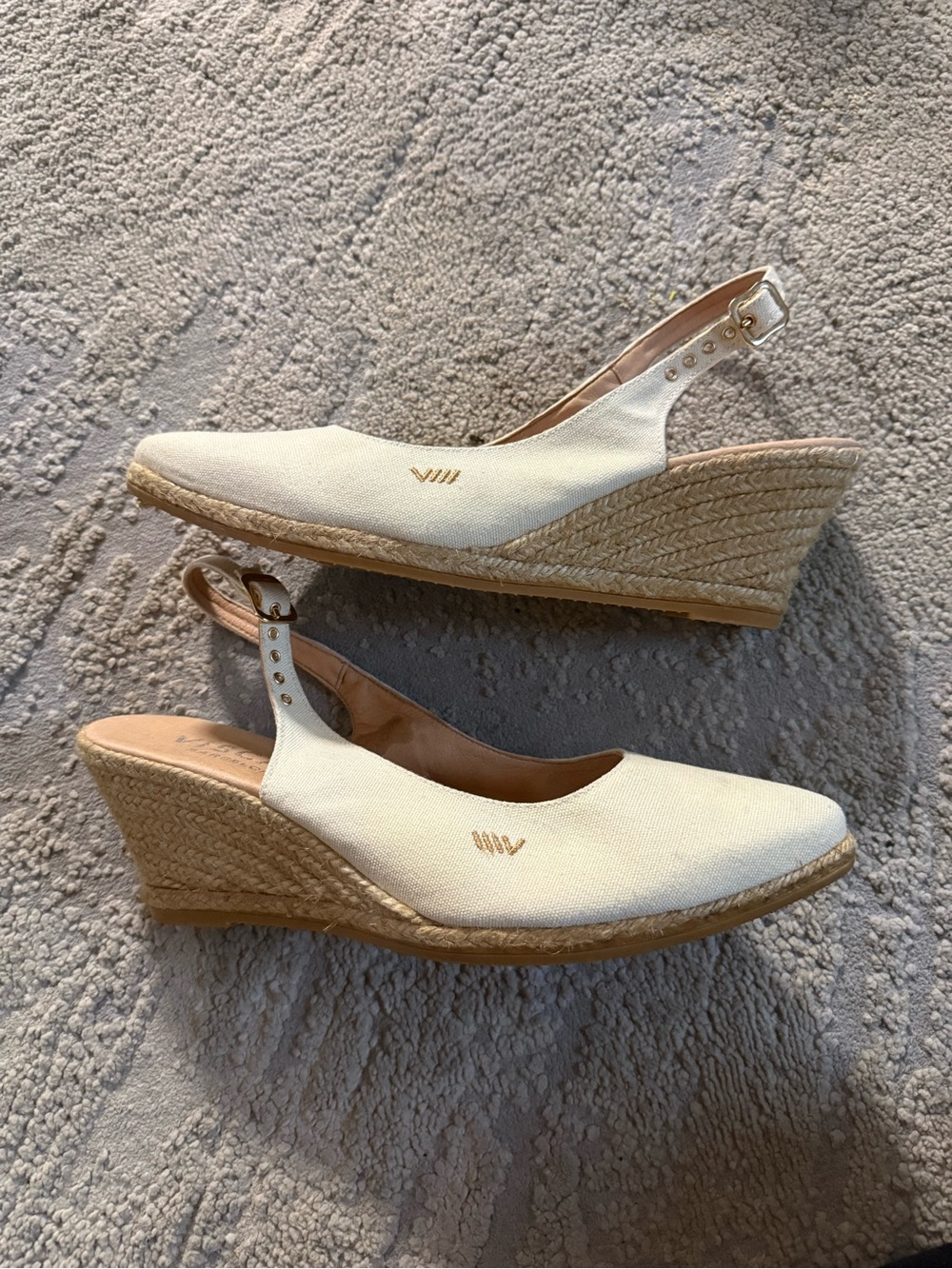 Viscata Palomera Canvas Espadrille Wedges beige slingback cotton Spain 41 / 10 - Picture 2 of 15